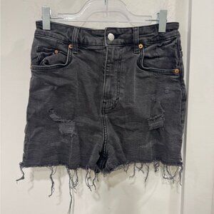Edgy Charcoal Denim Shorts